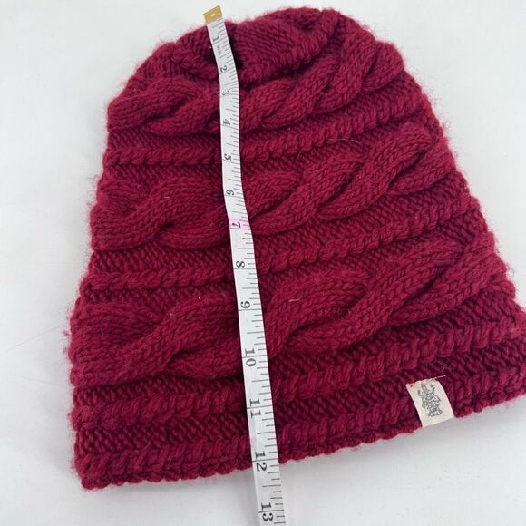Nirvanna Designs Unisex Adult Cable Knit Merino Wool Hat Beanie Red‎ One Size